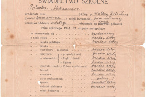 Учебная ведомость, 1966 год