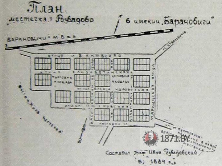 План Розвадова-Барановичи, 1884